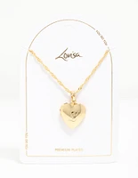 Gold Plated Heart Locket Initial L Necklace