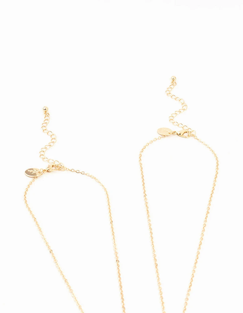 Kids Gold Moon Cat BFF Necklaces 2-Pack