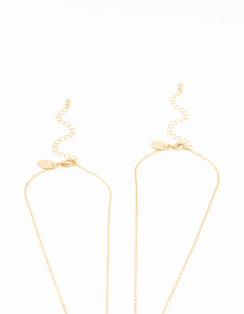 Kids Gold Cherry BFF Pendant Necklace 2 Pack