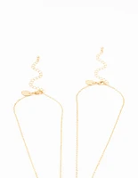 Kids Gold Cherry BFF Pendant Necklace 2 Pack