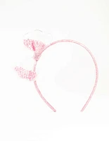 Kids Pink Sequin Shaker Bow Headband