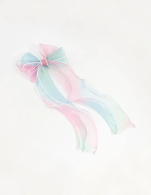 Kids Pink & Blue Ombre Bow Clip