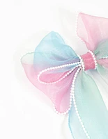 Kids Pink & Blue Ombre Bow Clip