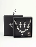 Cubic Zirconia & Pearl Rhodium Jewellery Set