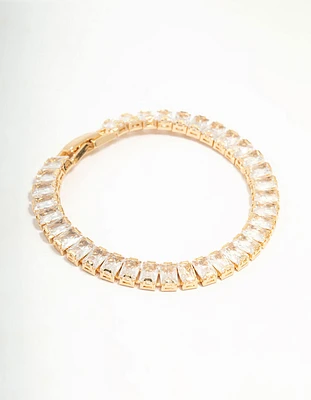 Gold Cubic Zirconia Tennis Bracelet