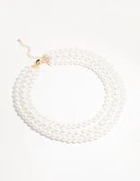 Pearl Short Gold Necklace