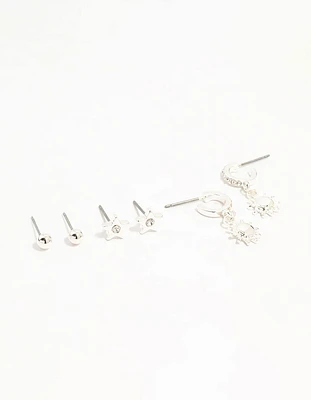 Silver Diamante Celestial 3-Pack Earrings