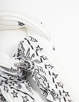 White & Black Celestial Plisse Scarf