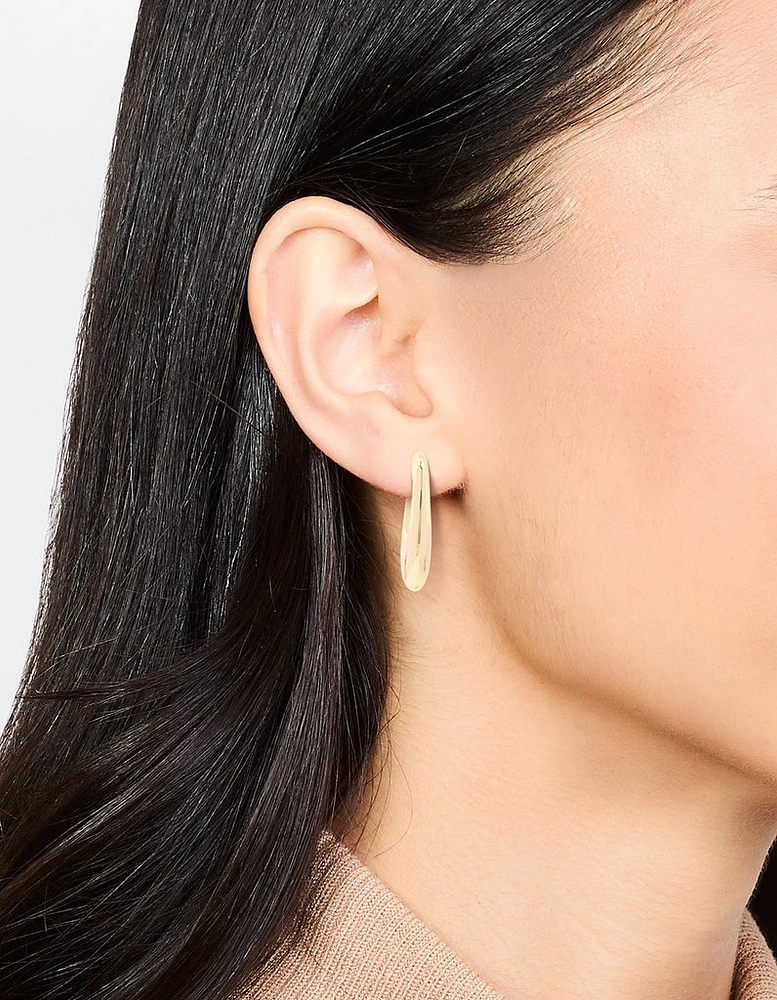 Gold Plated Drop Mini Hoop Earrings