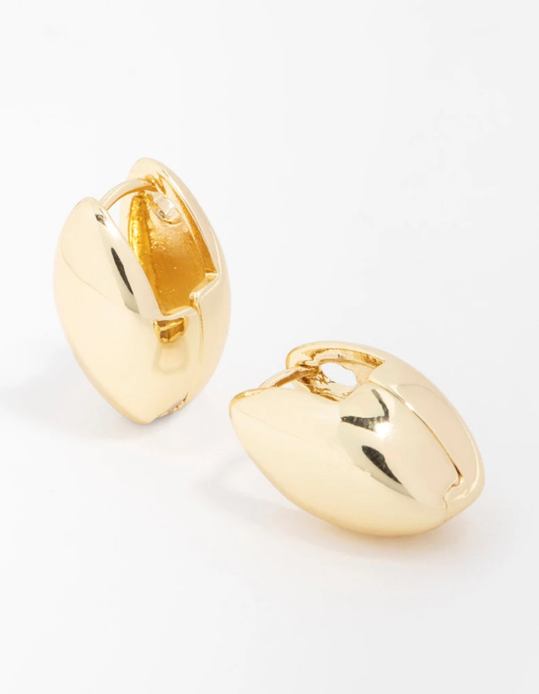 Gold Plated Pointed Huggie Earrings