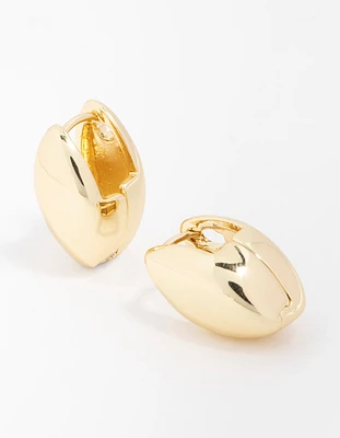 Gold Plated Pointed Huggie Earrings