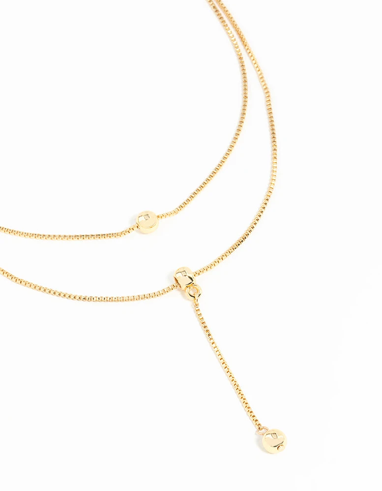 Gold Plated Snake Chain Layered Necklace