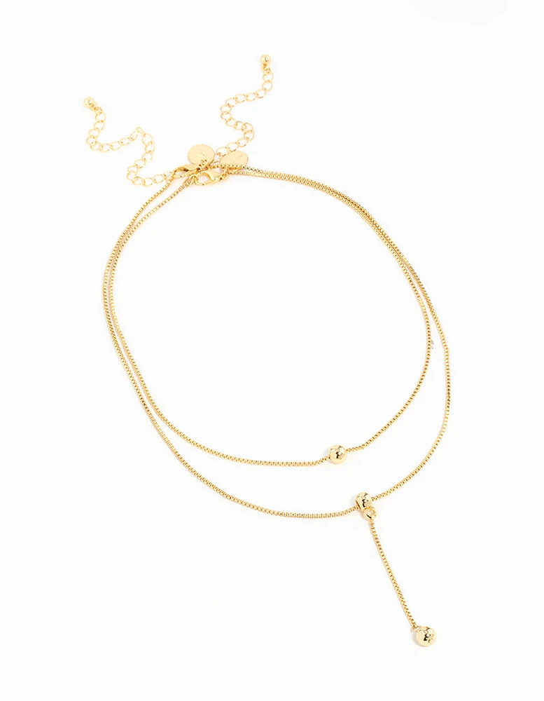 Gold Plated Snake Chain Layered Necklace