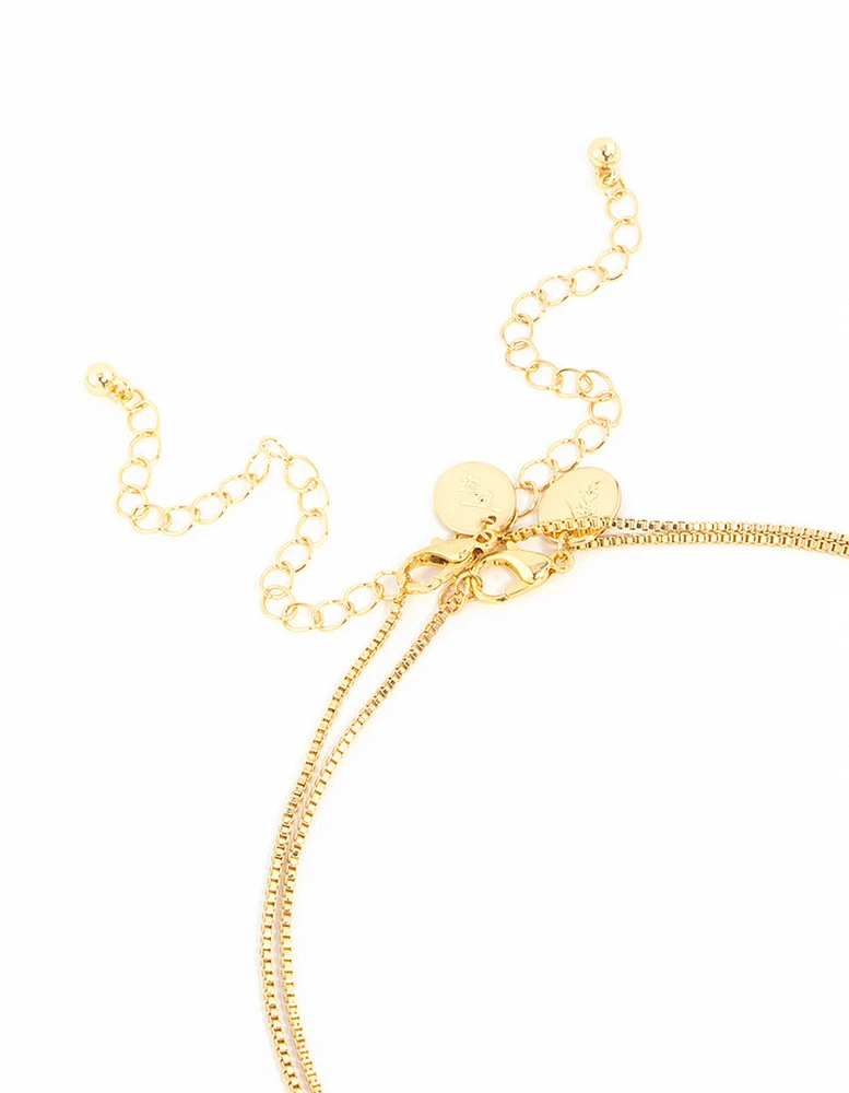 Gold Plated Snake Chain Layered Necklace