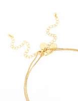 Gold Plated Box Chain Layered Necklace