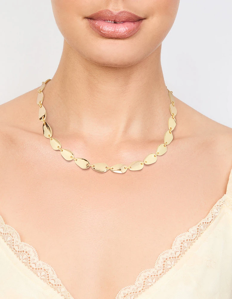 Gold Plated Oval Link Necklace