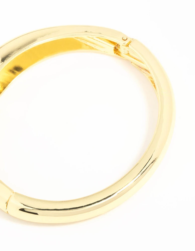 Gold Plated Bold Hinge Bangle