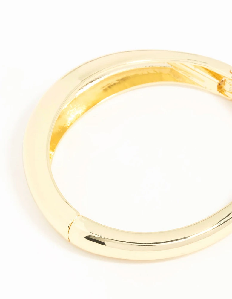 Gold Plated Bold Hinge Bangle