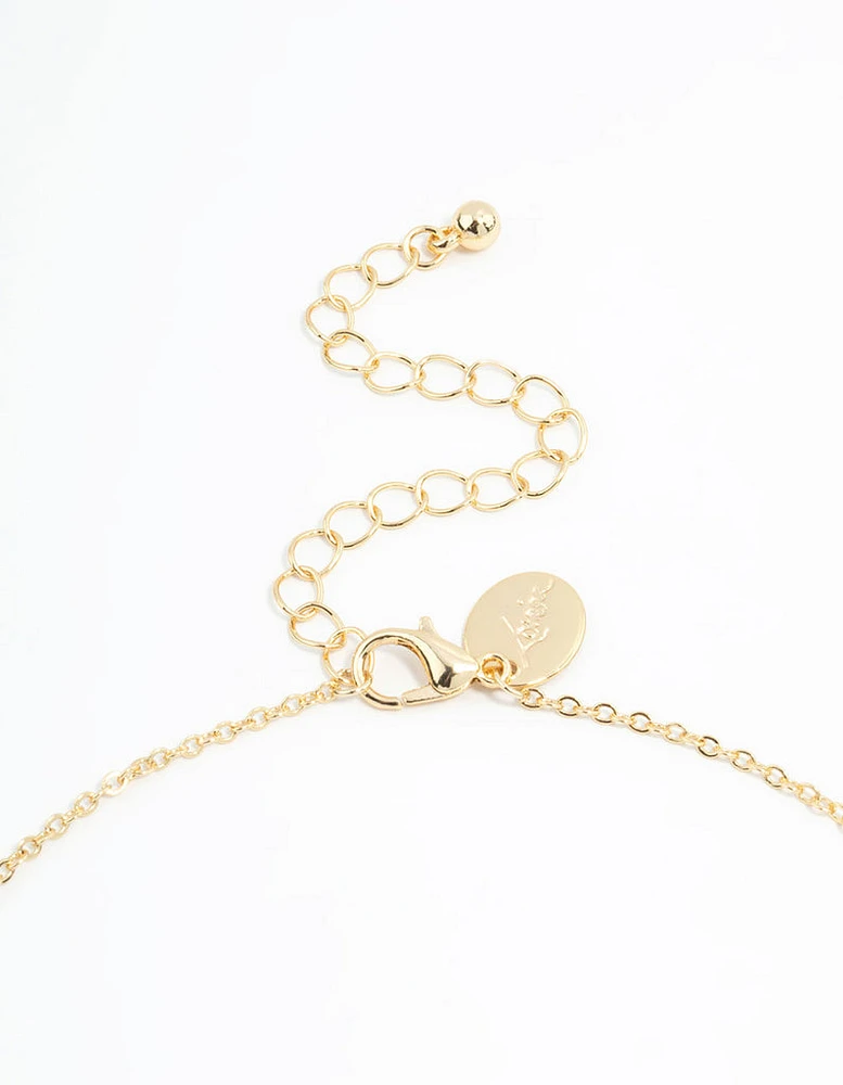 Gold Plated Alternating Small & Medium Flower Necklace