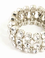 Silver Layered Diamante Bracelet