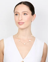 Gold Cubic Zirconia Flower Necklace
