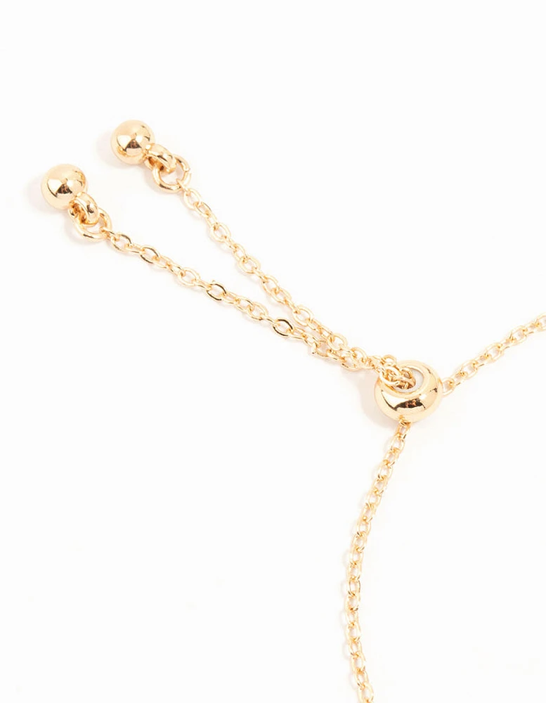 Gold Cubic Zirconia Clover Trio Bracelet