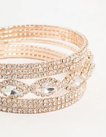 Rose Gold Diamante Marquise Wrist Cuff