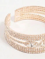 Rose Gold Diamante Marquise Wrist Cuff