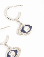 Silver Heart, Evil Eye & Cross Hoop Earrings 3-Pack