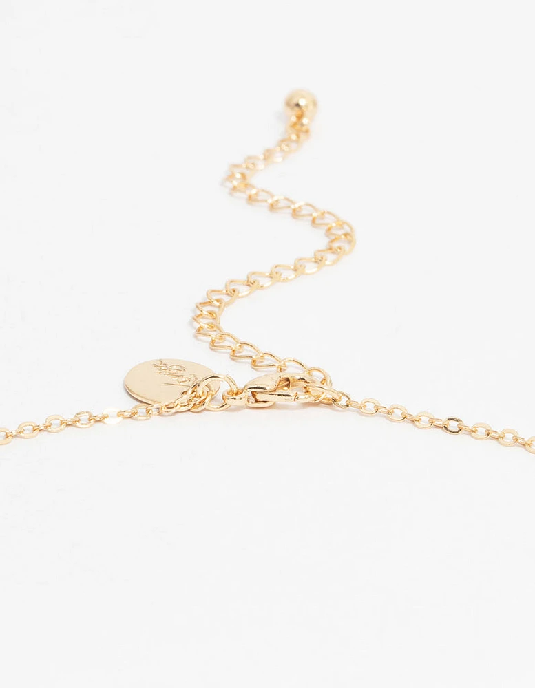 Gold Butterfly Station Necklace