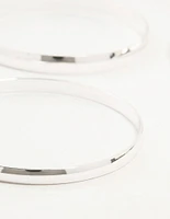 Silver Thick Bangles 3-Pack