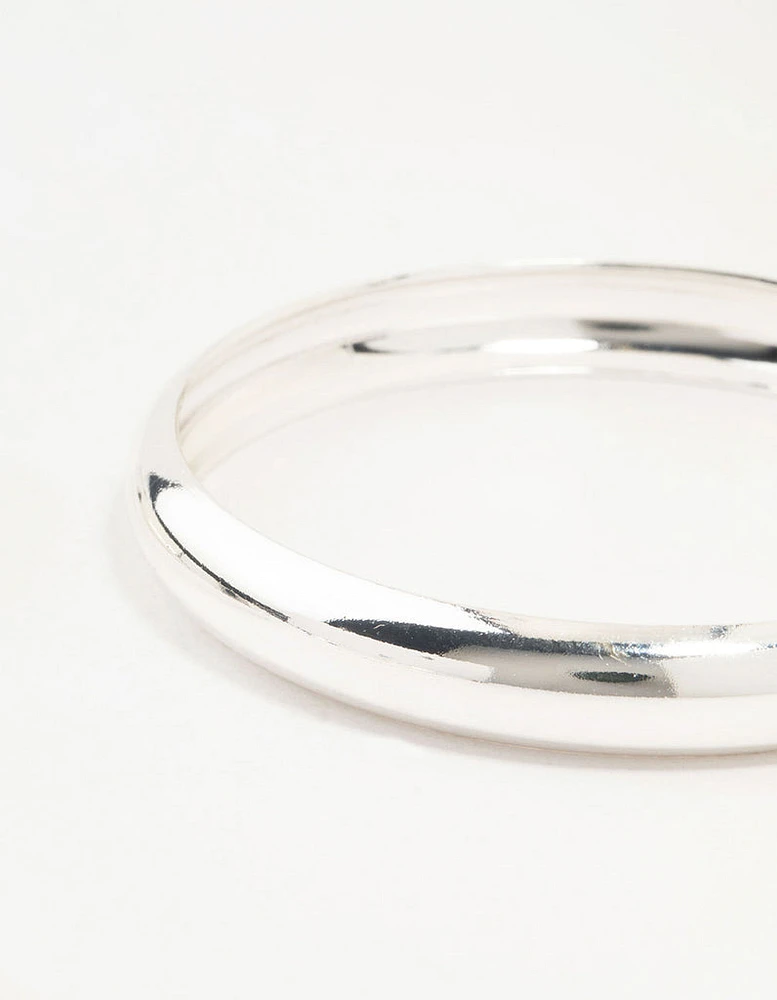 Silver Thick Bangles 3-Pack