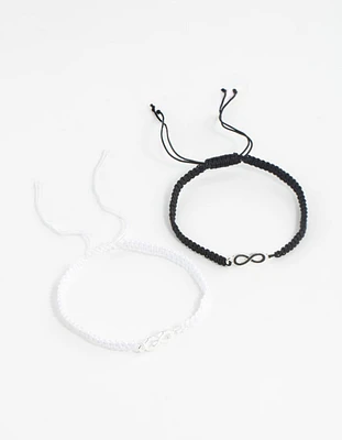 Silver Tie Infinity Bracelets 2-Pack