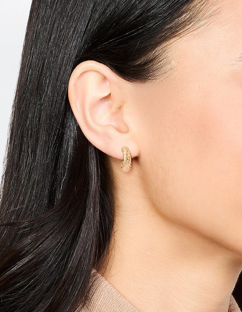 Gold Crescent Hoop Earrings