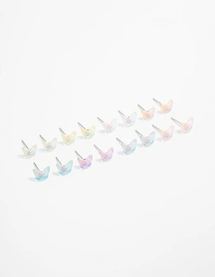 Acrylic Basic Butterfly Stud Earrings 8-Pack