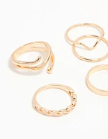 Gold Swirl Mixed Stacking Rings 8-Pack