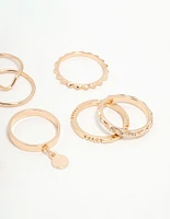 Gold Swirl Mixed Stacking Rings 8-Pack