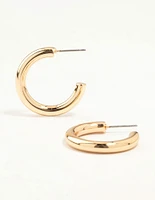 Gold Medium Slim Hoop Earrings