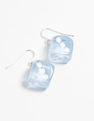 Blue Dice Drop Earrings