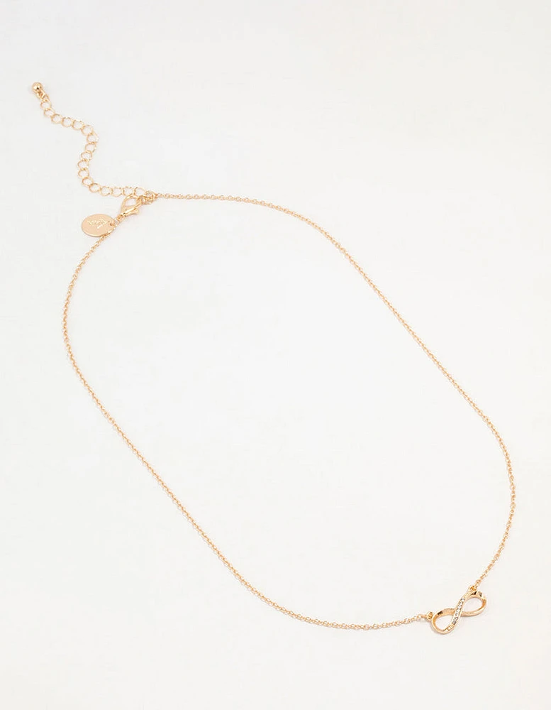 Gold Diamante Infinity Necklace