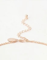 Rose Gold Pearl Heart Layered Necklace