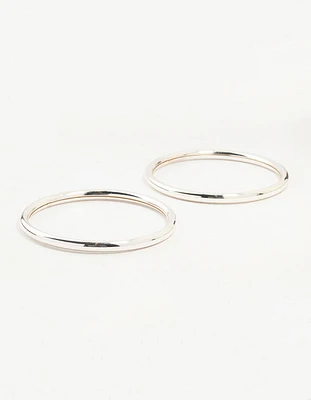 Silver Smooth Bangles 2-Pack