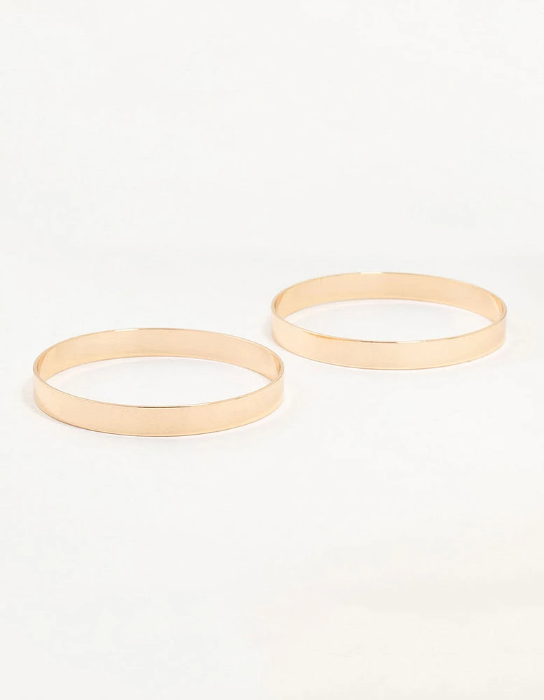 Gold Flat Bangles 2-Pack