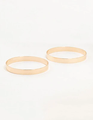 Gold Flat Bangles 2-Pack