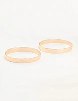 Gold Flat Bangles 2-Pack