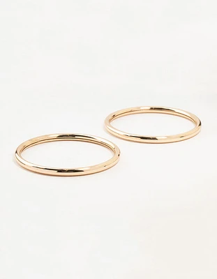 Gold Smooth Bangles 2-Pack