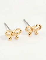 Gold Plated Cubic Zirconia Butterfly & Bow Earrings 3-Pack