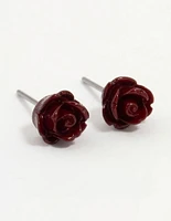 Gold Plated Sword & Burgundy Rose Earrings 3-Pack