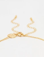 Gold Plated Cherry & Mushroom Layered Necklace