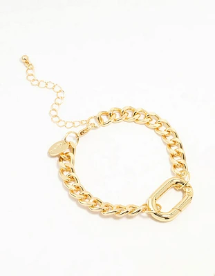 Gold Plated Link Clasp Bracelet